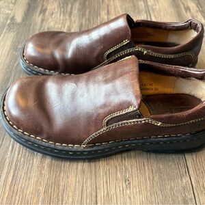 Born Slip-on Brown Loafers Leather Women’s Size 8.5 US